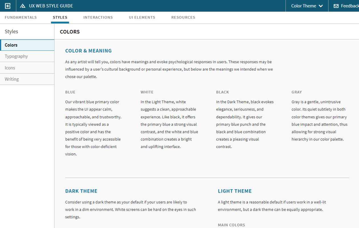 Style Guide Light Theme
